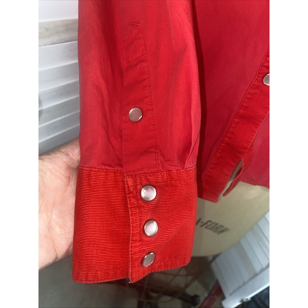 i.e Relaxed Floral Embroidered Top Women’s Size 10 Red Cowgirl Western - Picture 4 of 9